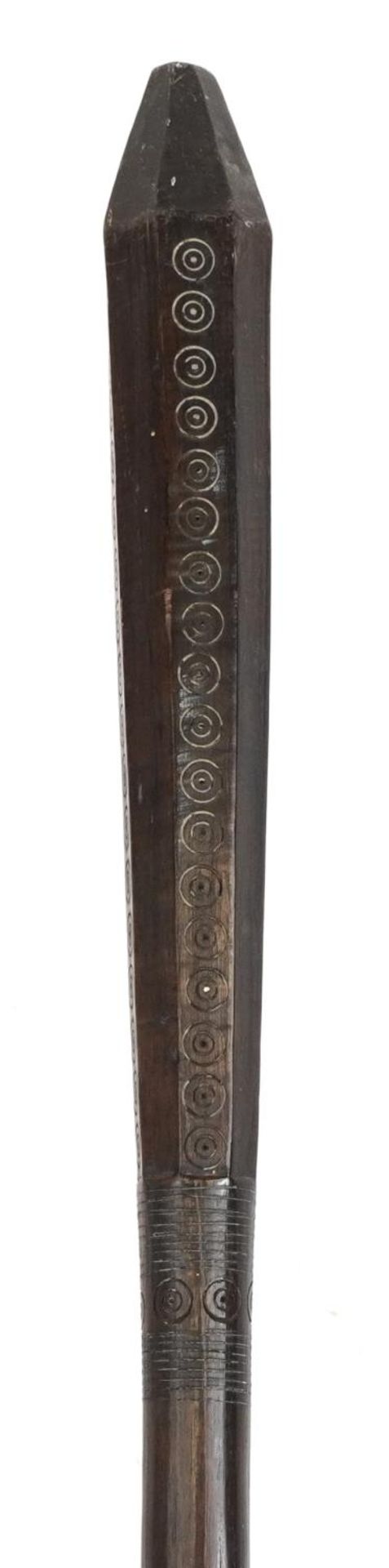 Tribal interest hardwood club, possibly Tongan, 137.5cm in length