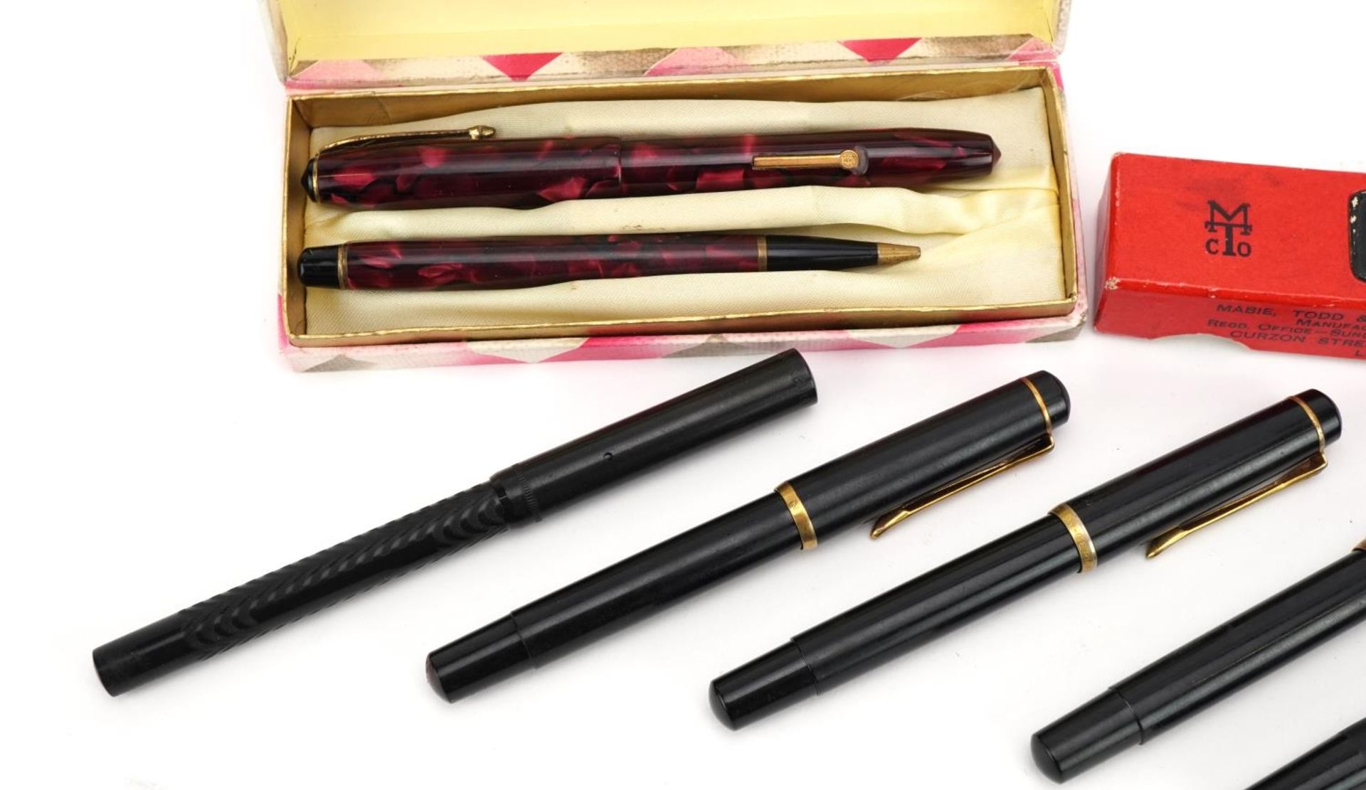 Vintage fountain pens and ballpoint pens including Swan Minor, Blackbird Fountpen and Conway Stewart - Bild 2 aus 4