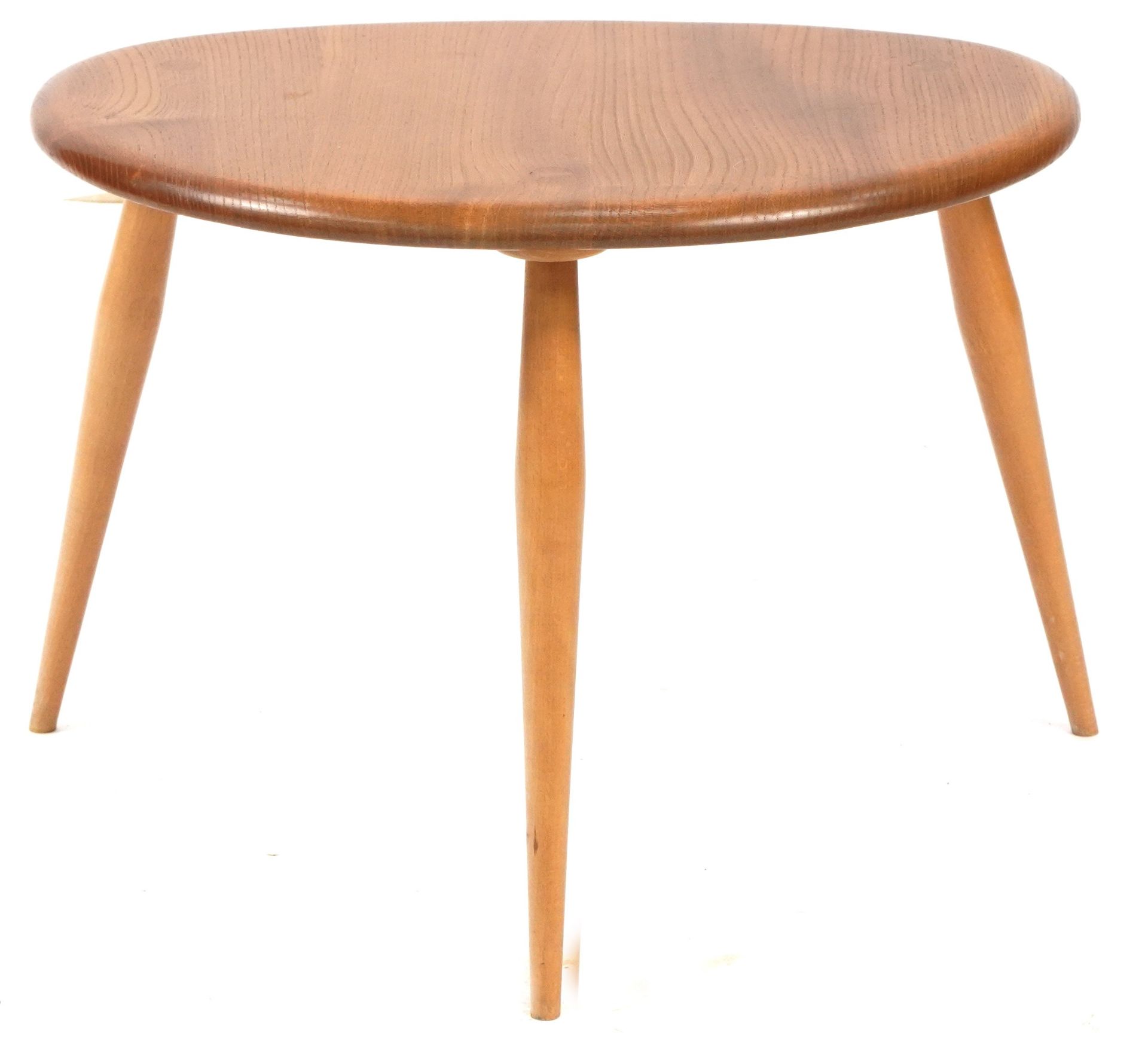 Ercol elm pebble table, 37cm H x 49cm W x 34cm D