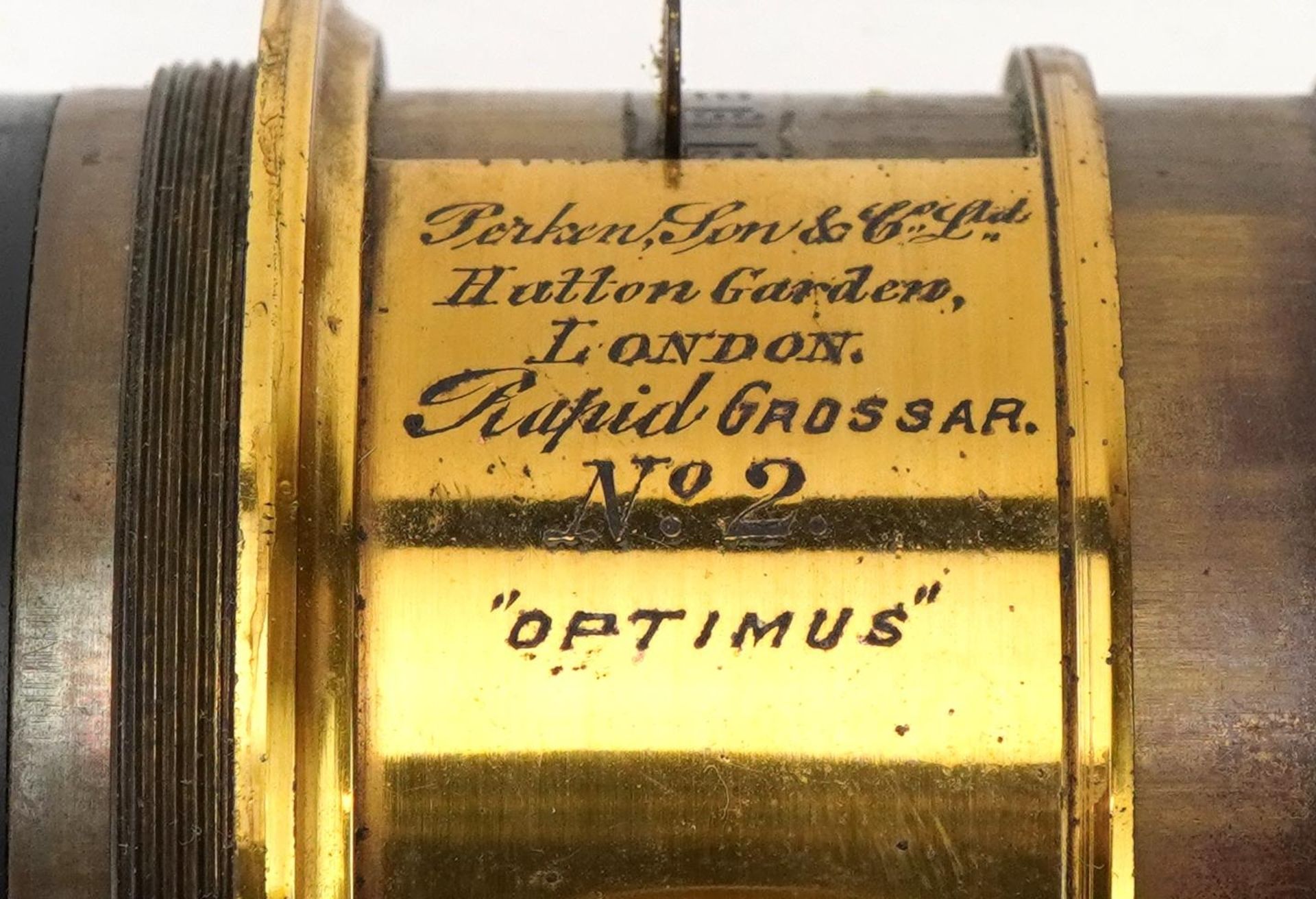 Victorian Parker Son & Co magic lantern Optimus lens number 2, 6cm in diameter - Image 2 of 5