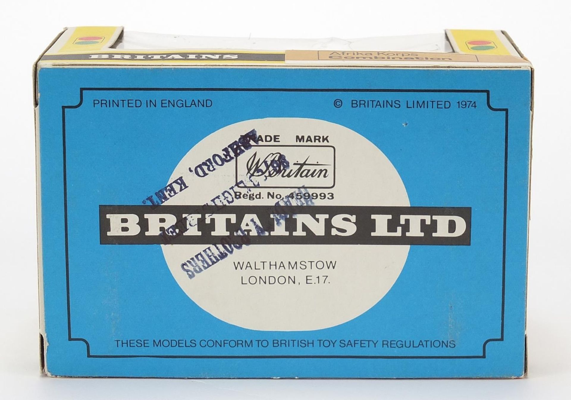 Britains diecast model of British World War II Africa Corps combination motorbike with box, numbered - Image 4 of 4