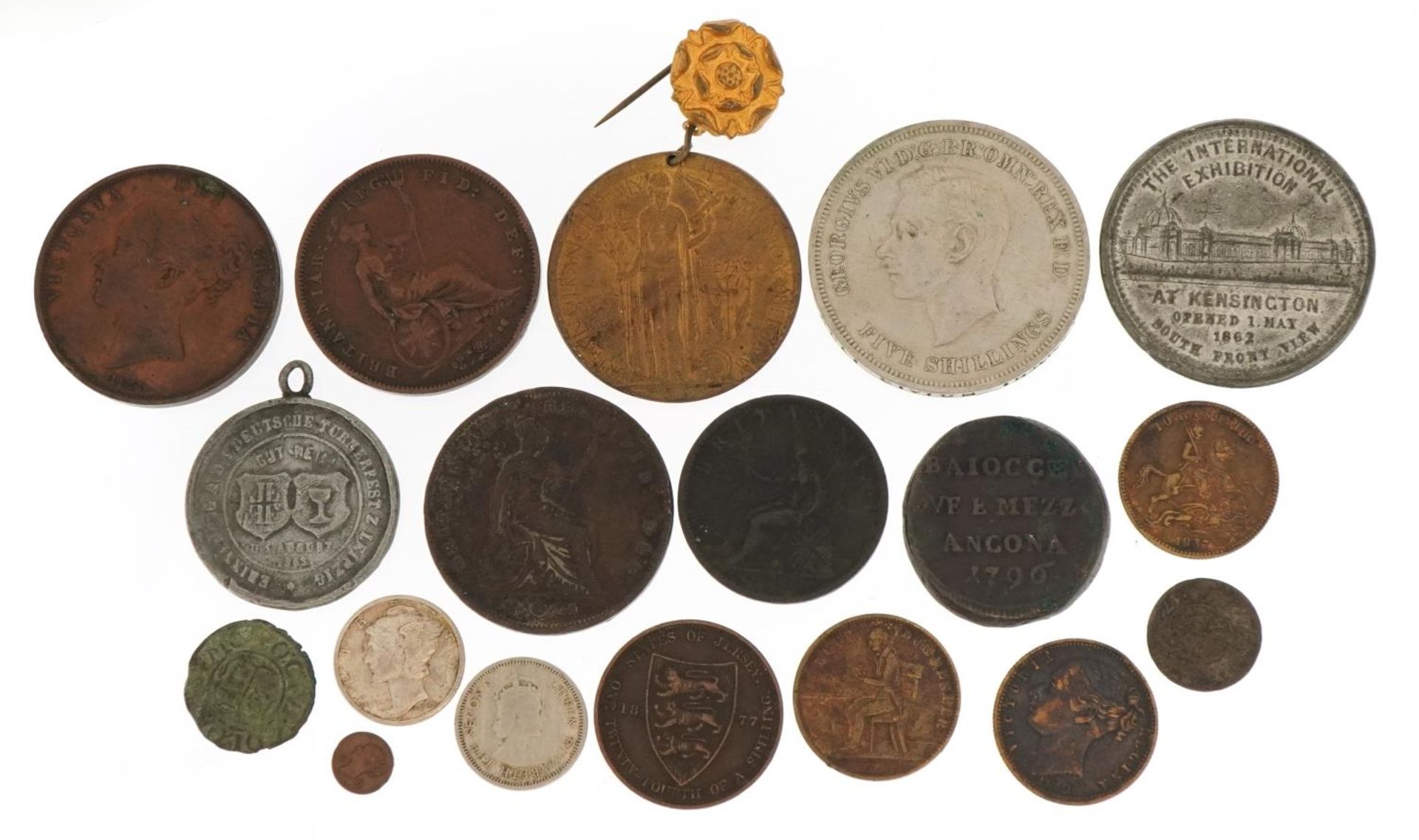 Early 19th century and later British and World coinage, medals and medallions including The