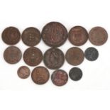 18th century and later British and world coinage including half penny tokens, Russian 1774 five