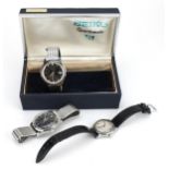 Three vintage gentlemen's wristwatches comprising Seiko Sportsmatic with box, Tissot and Citizen
