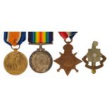 British military World War I trio and Royal Sussex Regiment cap badge, the trio awarded to LSR-