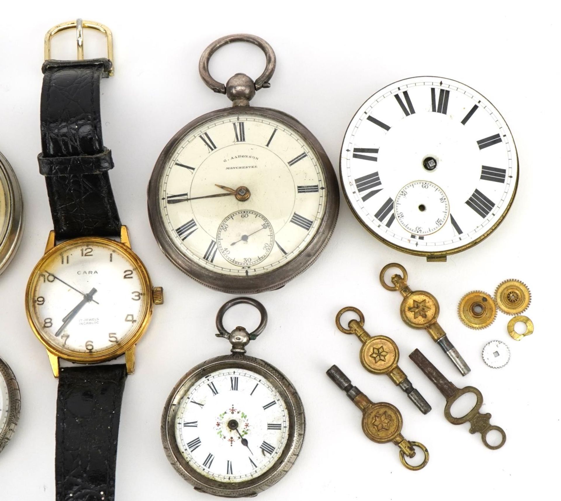 Antique and later pocket watches, Cara wristwatch and a silver sports jewel including three ladies - Image 3 of 3