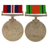 Two British military World War II medals relating to Edward George Gibson, RAF died whilst in a