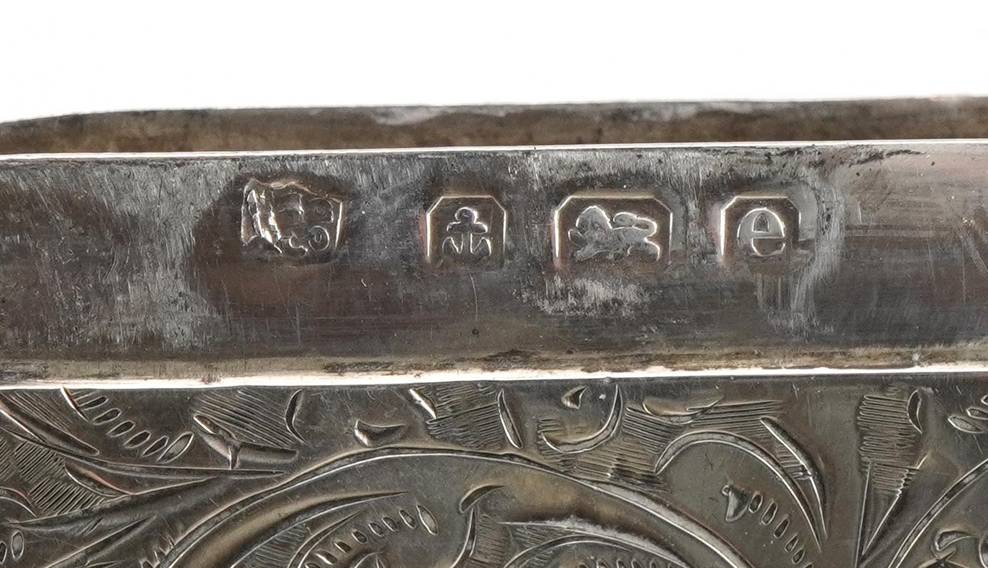 Edwardian silver card case with engraved decoration, indistinct maker's mark, Birmingham 1904, 8.5cm - Image 4 of 4