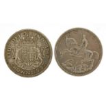 Two 1930s crowns comprising George V 1935 Rocking Horse and George VI 1937