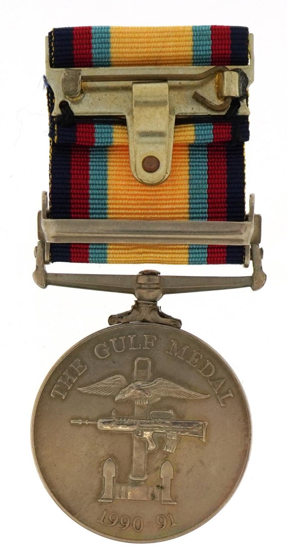 British military Elizabeth II Gulf medal with 16 Jan to 28 Feb 1991 bar awarded to MM4 A A MILEA - Image 3 of 4