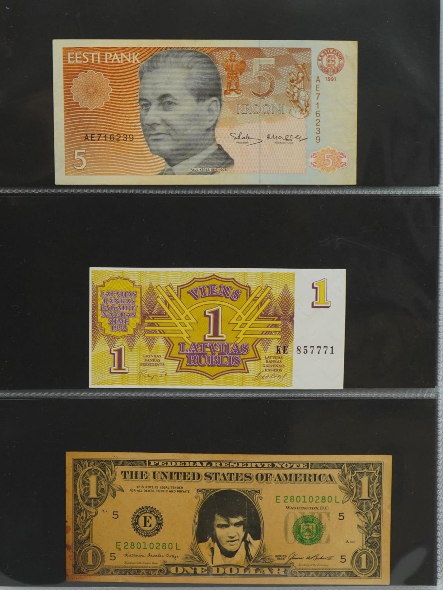 Collection of world bank notes arranged in an album - Bild 2 aus 8