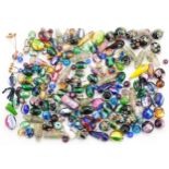 Collection of Venetian glass beads, the largest approximately 2.2cm wide