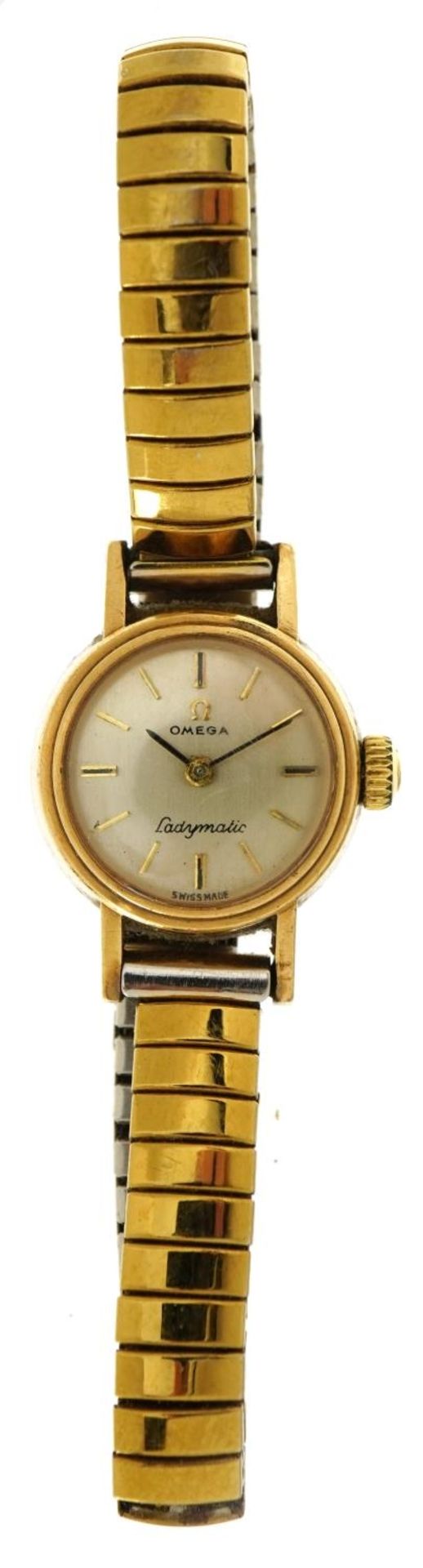 Omega, ladies Ladymatic 9ct gold wristwatch, the case numbered 5515006, the case 80mm in diameter, - Bild 2 aus 5