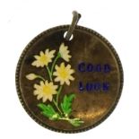 Victorian silver and enamel Good Luck pendant, 2.2cm in diameter, 4.0g