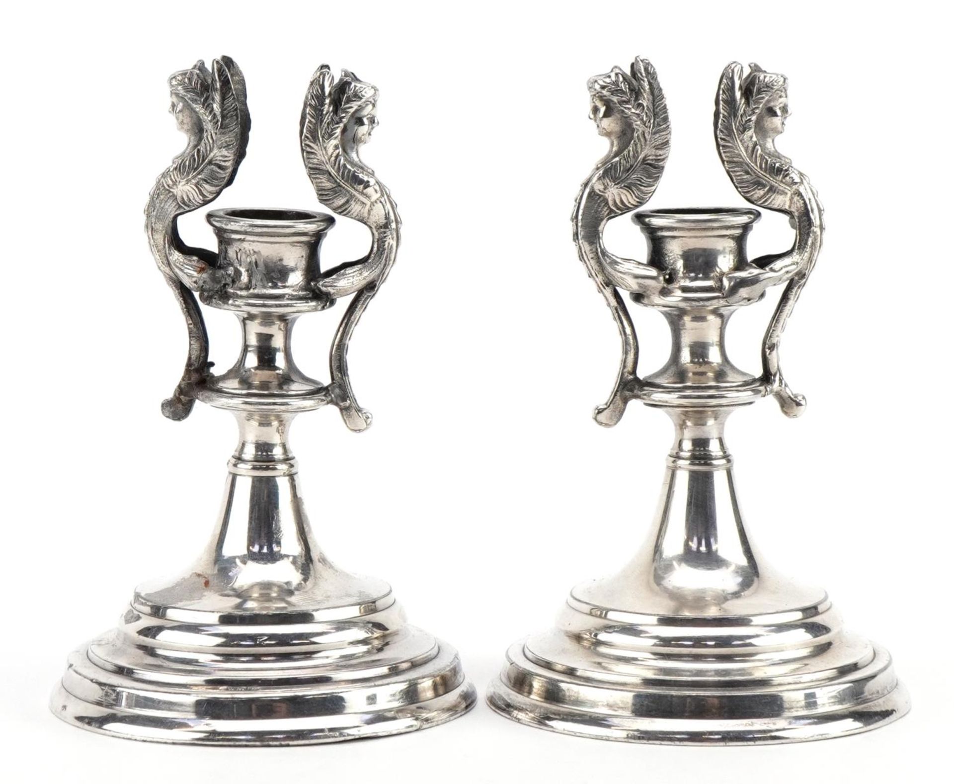 WMF, pair of German silver plated classical epergne bases, each 12cm high
