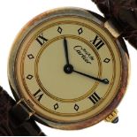 Cartier, ladies Must de Cartier silver gilt quartz wristwatch, the case numbered 161093 18, 24mm