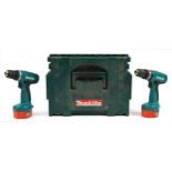 Two Makita cordless drills with case
