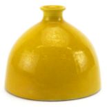 Chinese porcelain beehive water pot having a yellow glaze, six figure character marks to the base,