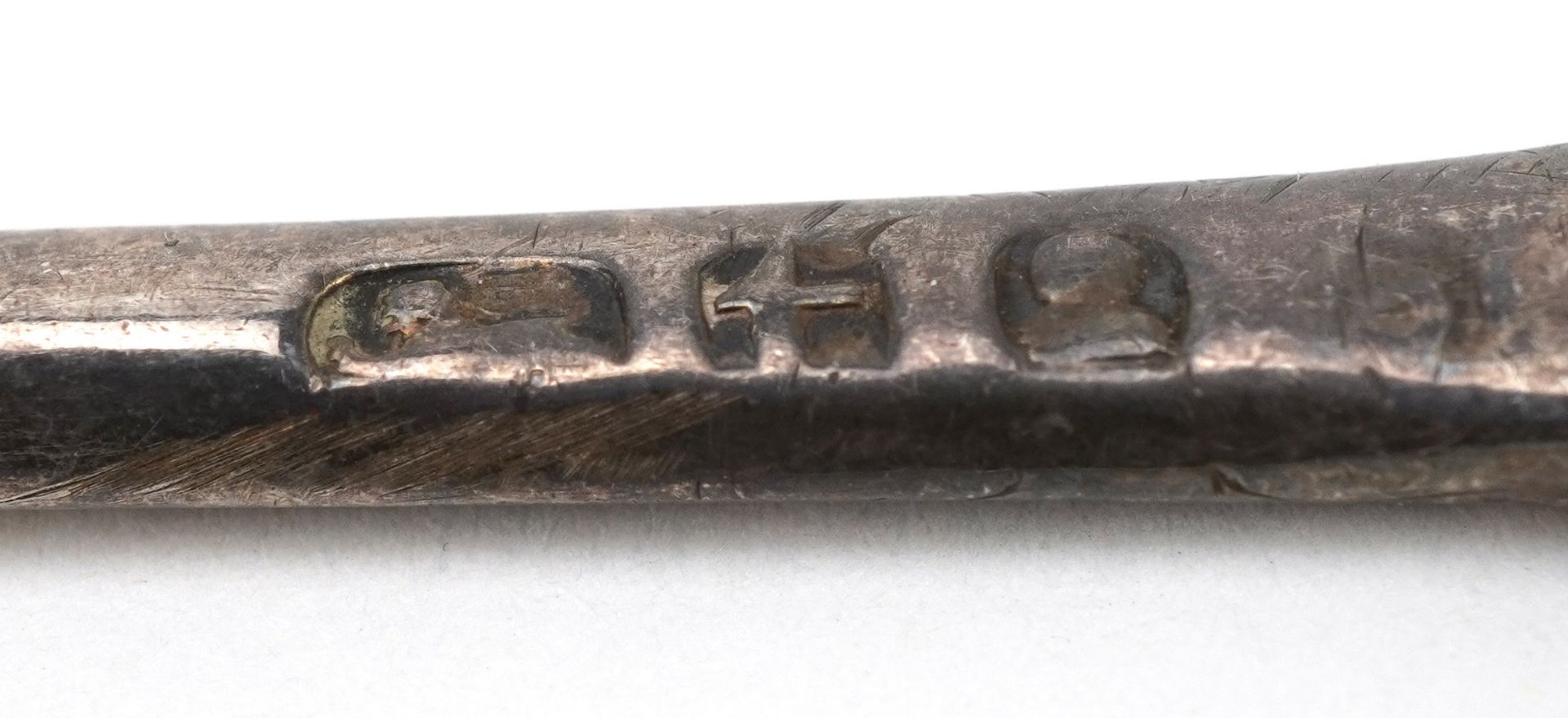 Georgian silver meat skewer, indistinct hallmarks, 20cm in length, 15.2g - Image 4 of 4