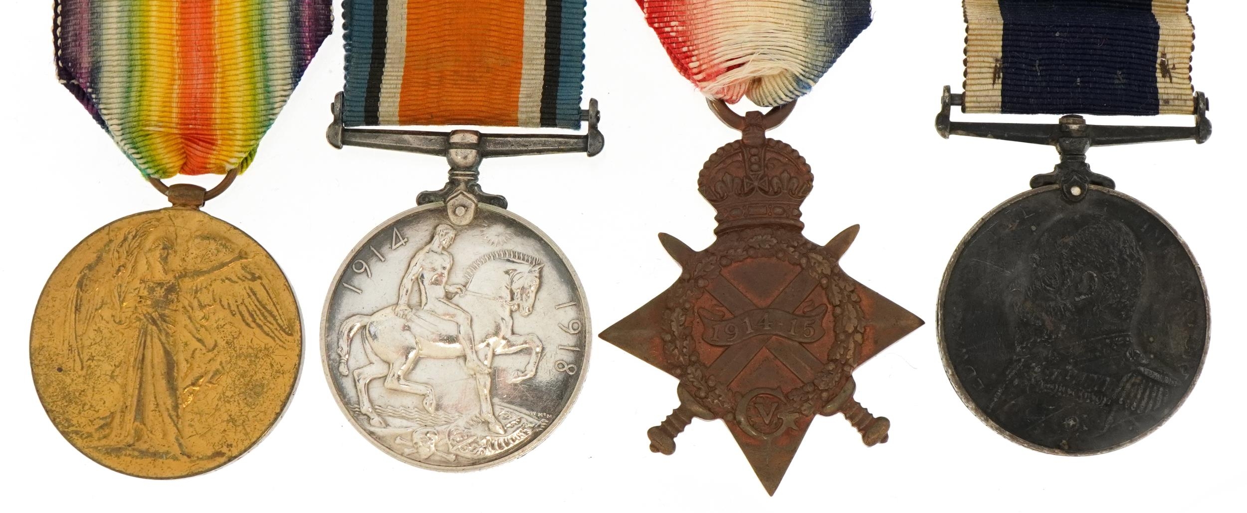 British military World War I medal group comprising a trio awarded to 340232J.STEPHENS.CH.ARM.R.N.