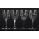 Baccarat, Set of four French cut crystal wine glasses, 18.5cm high