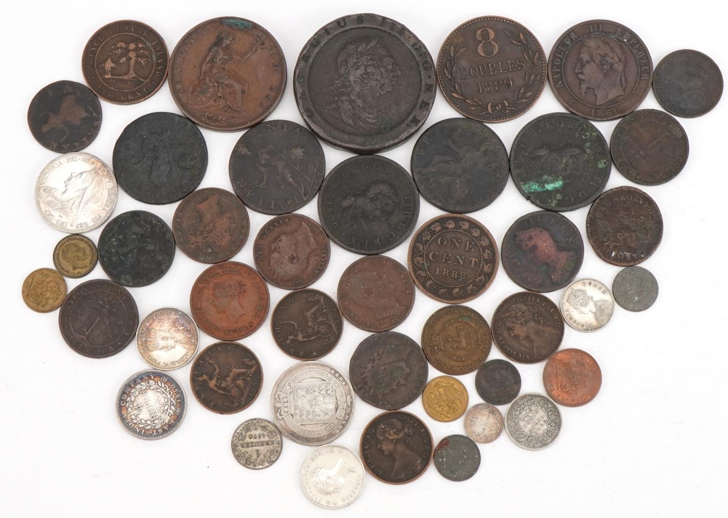 18th century and later British and world coinage including George IV 1824 shilling, Queen Victoria