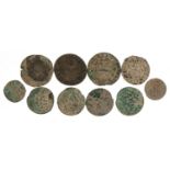 Ten antique European hammered silver coins, possibly German, 16.8g