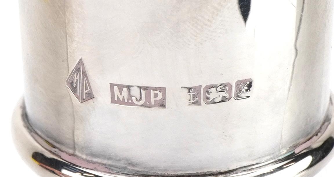 Silver mounted glass claret jug, M J P maker's mark, Birmingham 1997, 34cm high - Image 4 of 4
