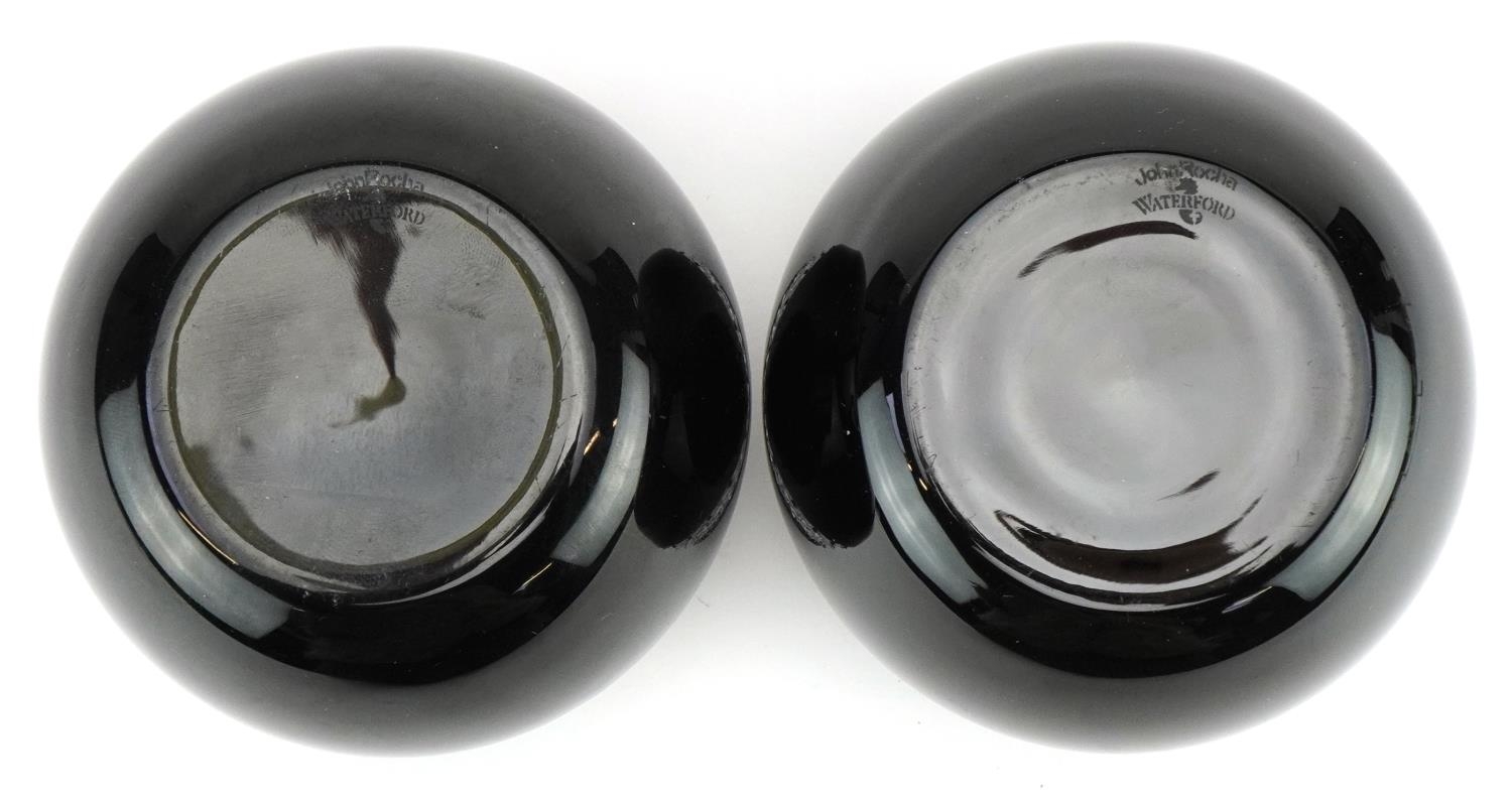 John Rocha for Waterford, pair of black flashed cut crystal brandy glasses, 8cm high - Image 3 of 4
