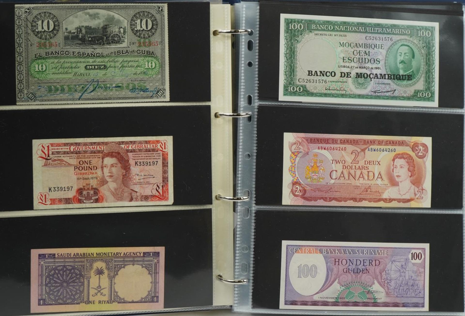 Collection of world bank notes arranged in an album - Bild 3 aus 8