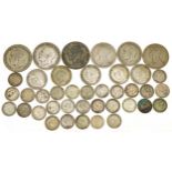 Victorian and later coinage including Gothic florin and half crowns, 135.0g