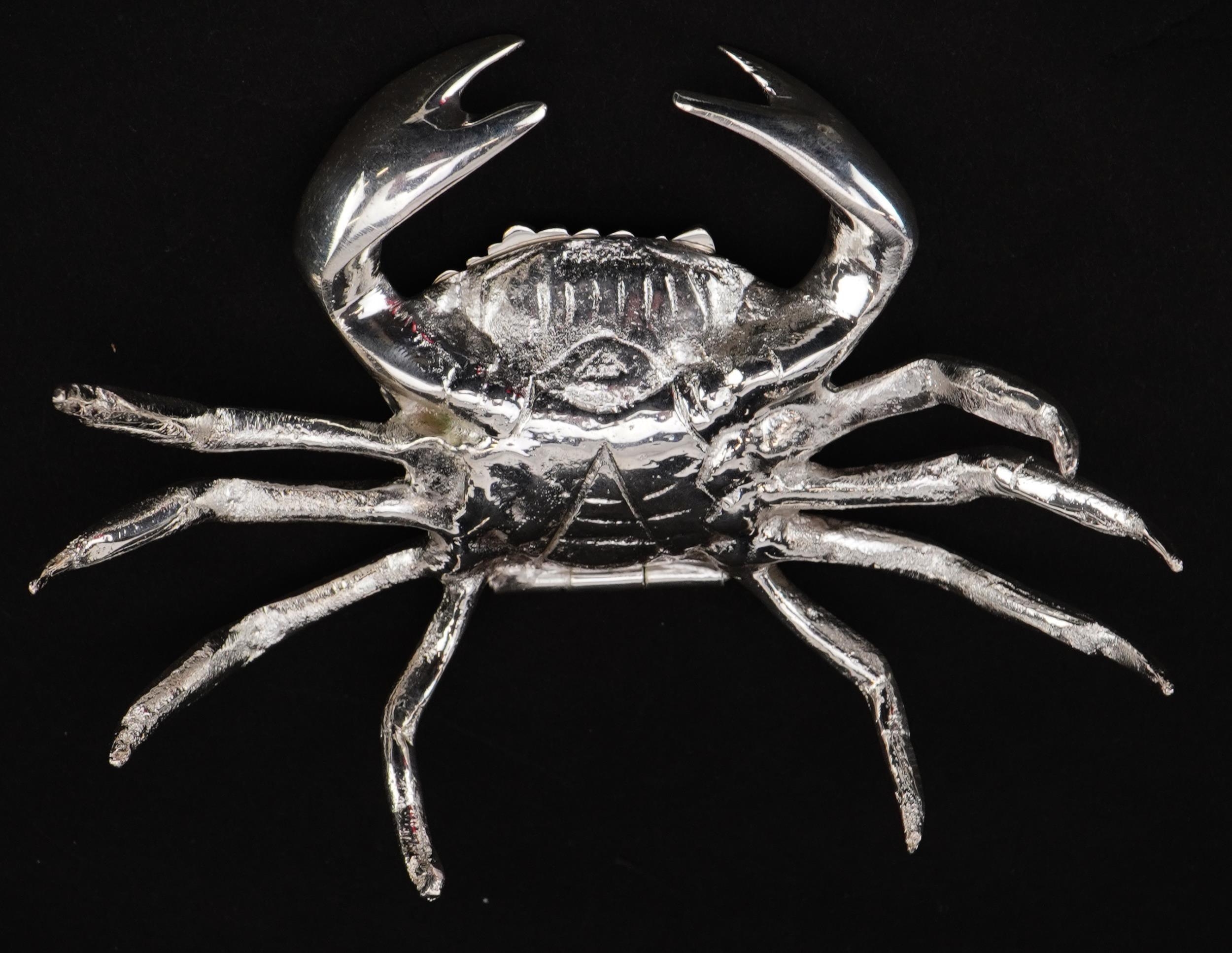 Novelty silver plated trinket box in the form of a crab, 12cm wide - Image 4 of 4