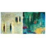 Blue Rain and Marrakesh, pair of pencil signed prints in colour, each indistinctly signed,