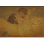 Putti and child, Italian school Old Master style watercolour, indistinctly signed and inscribed,