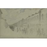 Attributed to Robert Streatfield - Military procession, possibly Dragoons City Paris, watercolour