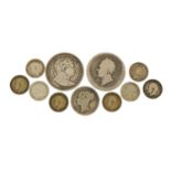 George III and later British coinage including 1816 half crown and Victoria Young Head 1857