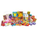 Large collection of Mr Men collectables including soft toys, storage jars, kaleidoscope,