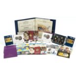 Silver proof uncirculated and other coinage including five pound coins and Elizabeth II Jubilee
