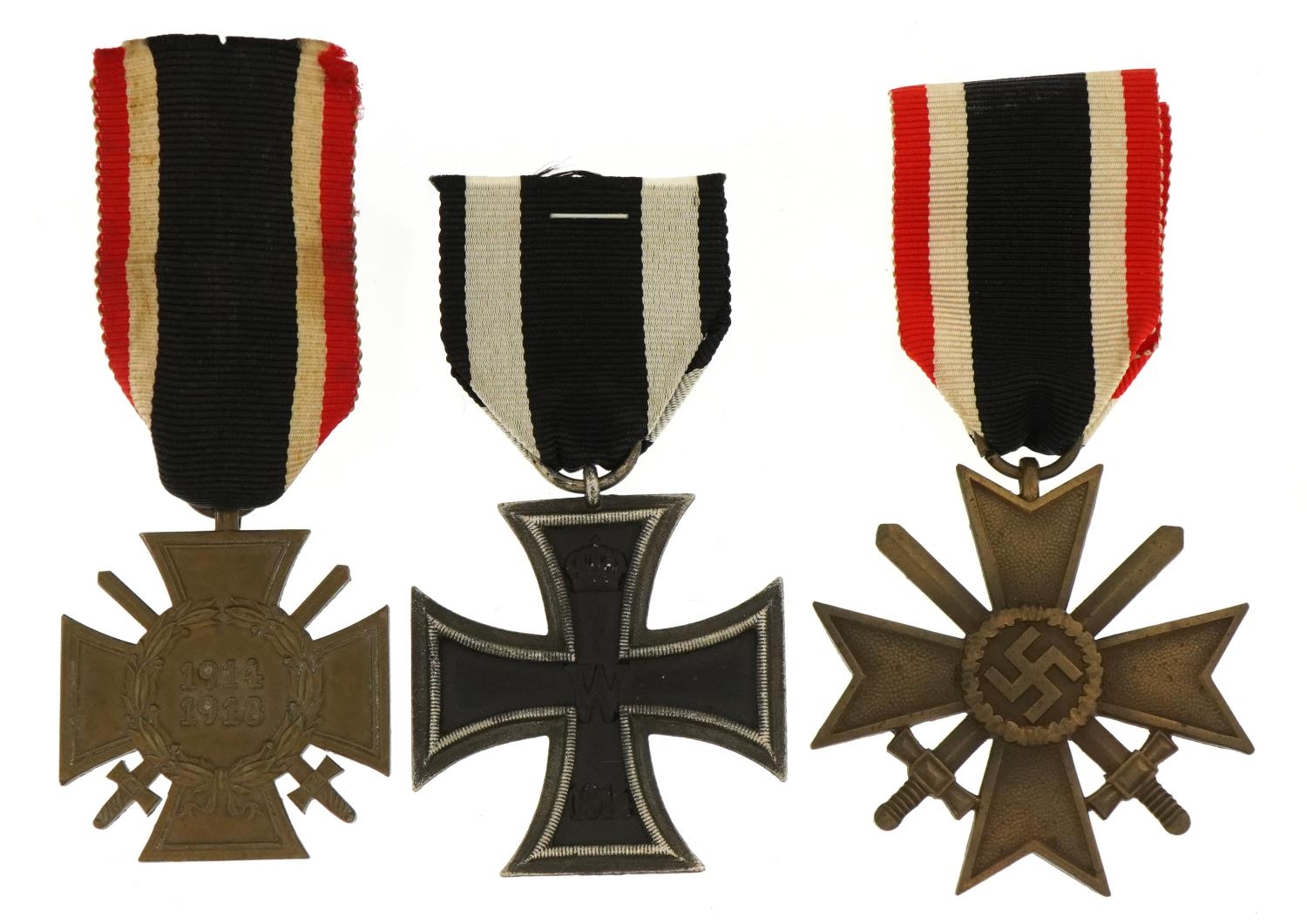 Three German military interest medals comprising Iron Cross, Knights Cross and Honour Cross - Image 2 of 3