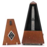 Wooden cased metronome made in Denmark, 22cm high