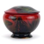 Royal Doulton flambe porcelain pot and cover, 8cm high