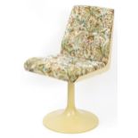 Vintage Allibert celluloid swivel salon chair with floral upholstery, 83cm high