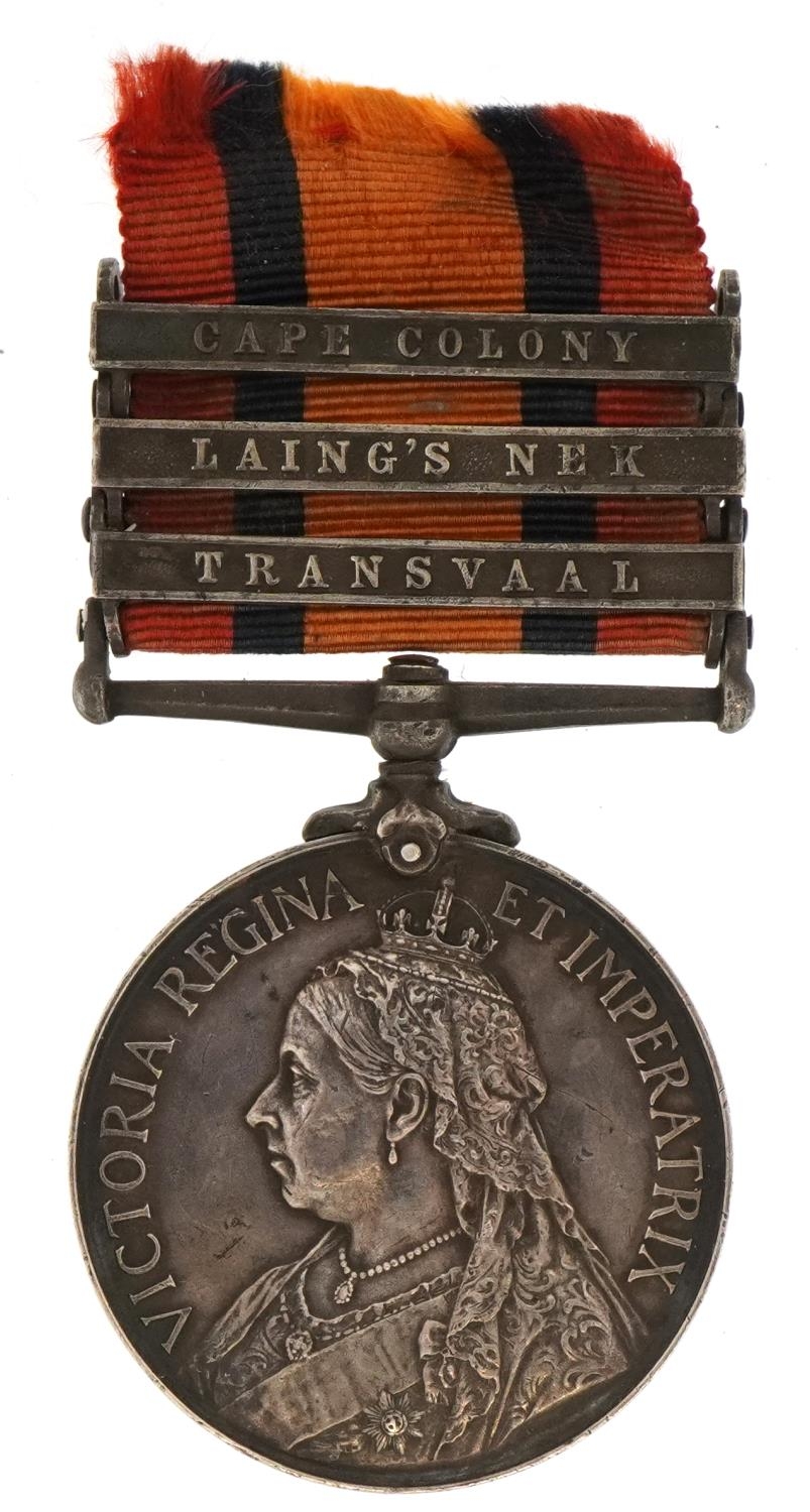 Victorian British military South Africa medal with Cape Colony Laing's Nek and Transvaal bars - Image 2 of 4