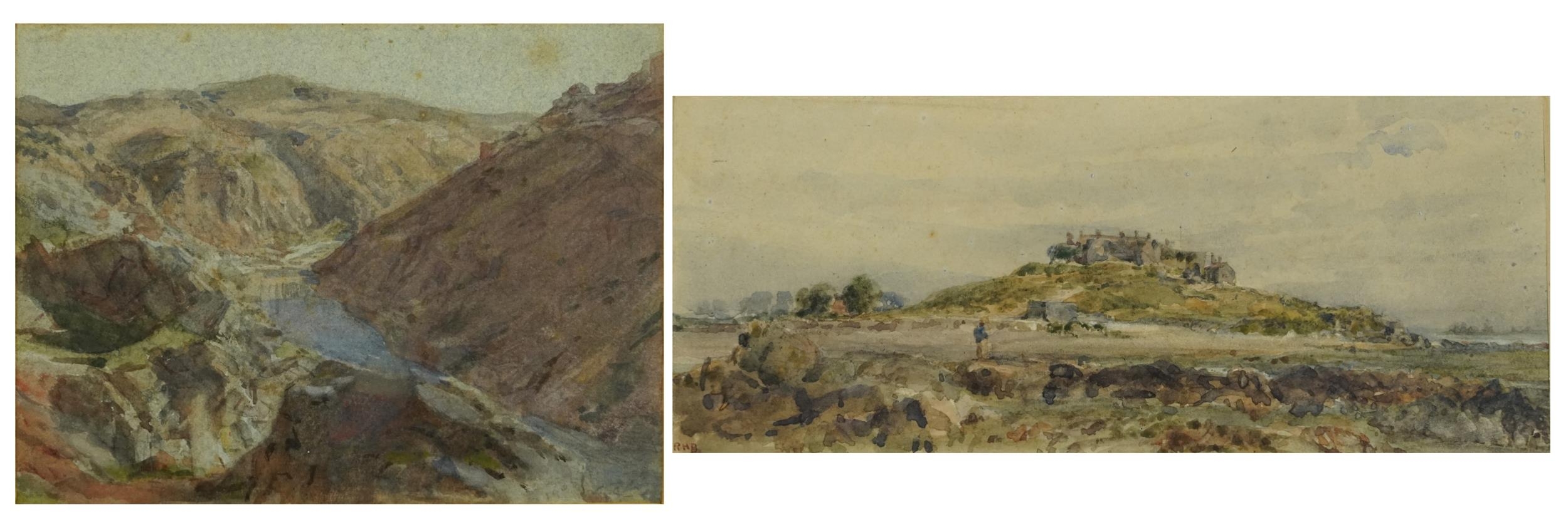 Harold Arthur Burke - French hill town and Spanish rocky valley landscape, pair of early 20th - Image 2 of 11