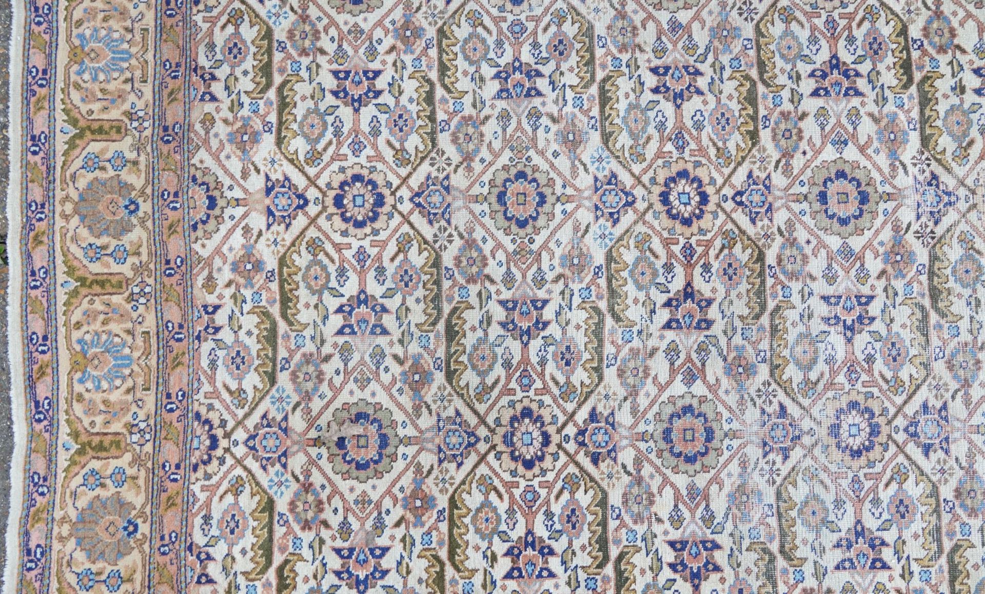 Rectangular Persian rug having an allover floral design within corresponding borders, 345cm x 255cm - Image 5 of 11