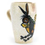 Manner of Guido Ganbone, 1950s Italian jug hand painted with a stylised donkey, 22cm high