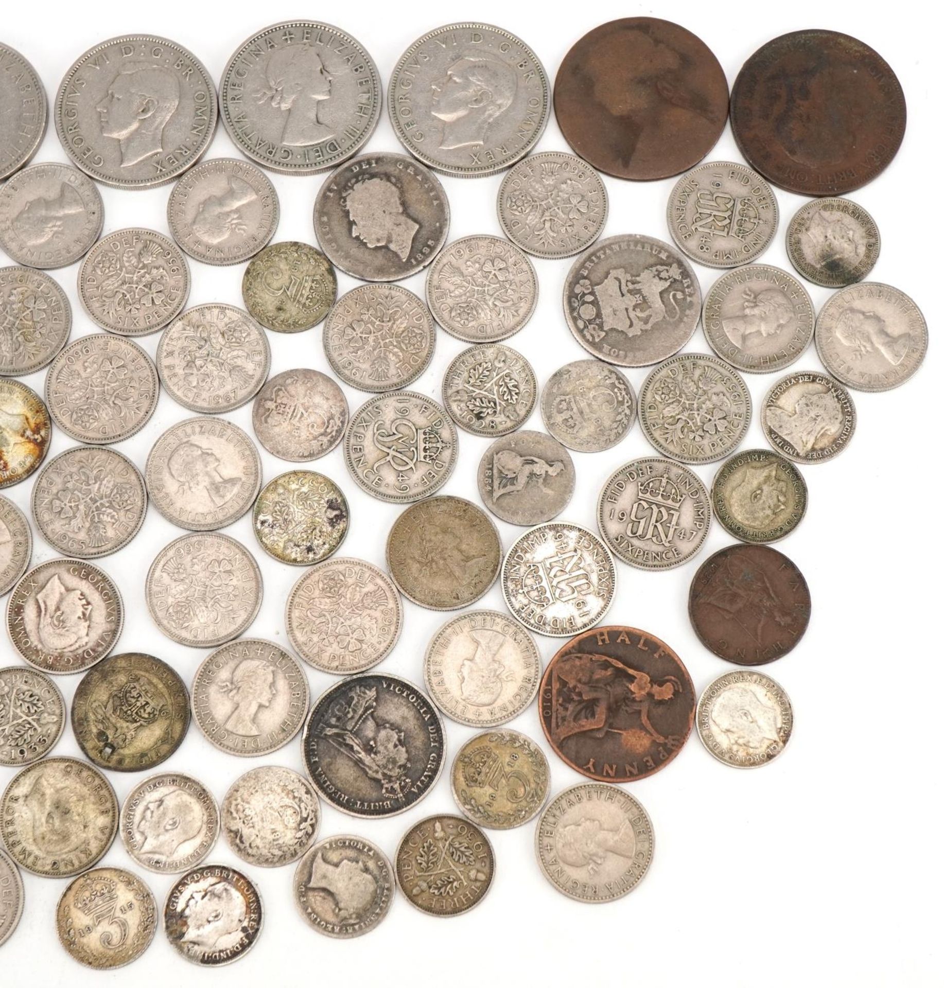 Victorian and later British coinage including half crowns and sixpences, 280.0g - Image 3 of 3