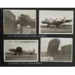 Military interest black and white photographs arranged in an album including Bristol Freighter,
