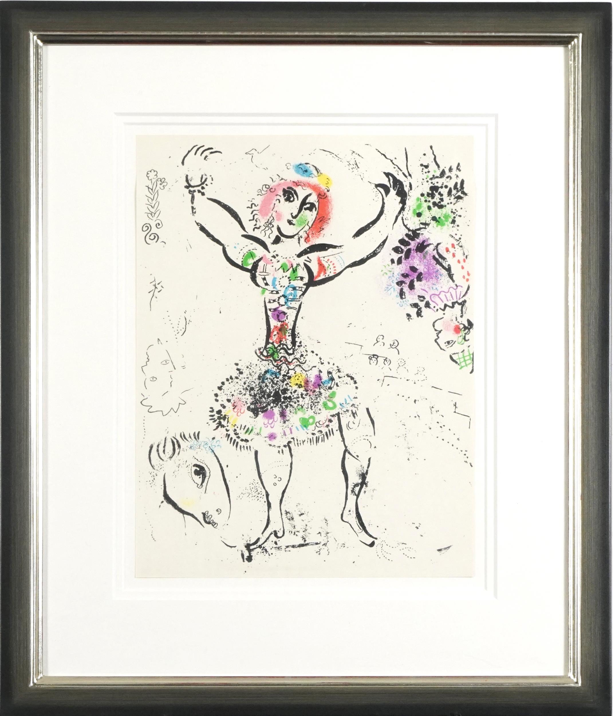 After Marc Chagall - The Juggler, French lithograph in colour, inscribed in pencil verso, mounted, - Image 2 of 4