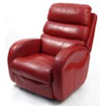 La-Z-Boy, contemporary red leather reclining armchair, 100cm high